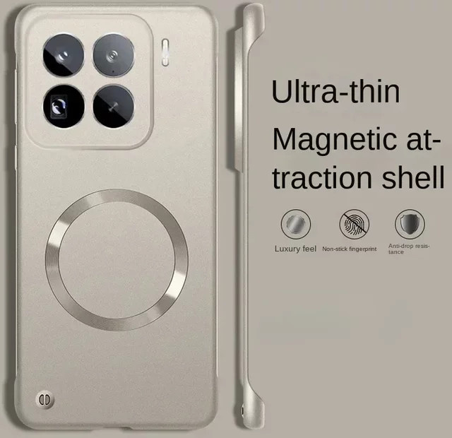 Xiaomi Magnethülle für POCO X7 F6 F7 Pro und Xiaomi 15 14 13 Ultra, ultradünne rahmenlose Metall-Schutzhülle mit MagSafe-Kompatibilität, stoßfest und matt, Farbe: Blau - Bild 1