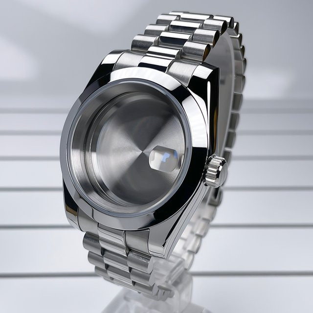 MACARLON Uhrengehäuse Edelstahl, 39 mm, Silber, Unisex - Bild 1