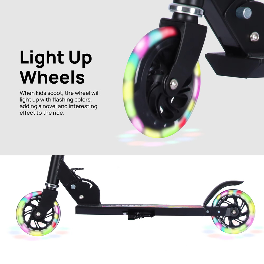 TENBOOM Faltbarer Kinder-Kick-Scooter, mit LED-Leuchträder, ab 3 Jahre - Bild 4