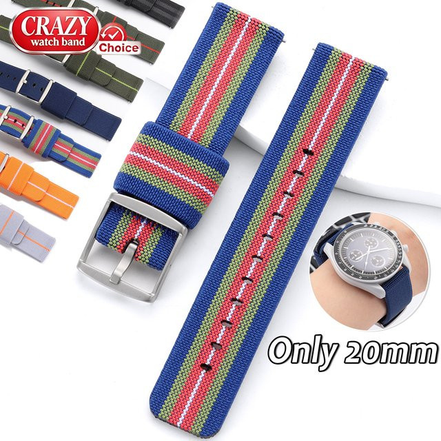 crazyband Uhrenarmband Nylon, 20 mm, Bunt, Unisex - Bild 1