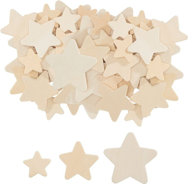 VBS Streuteile Stern Alya aus Sperrholz in Beige und Natur für die Weihnachtsdekoration - Bild 1