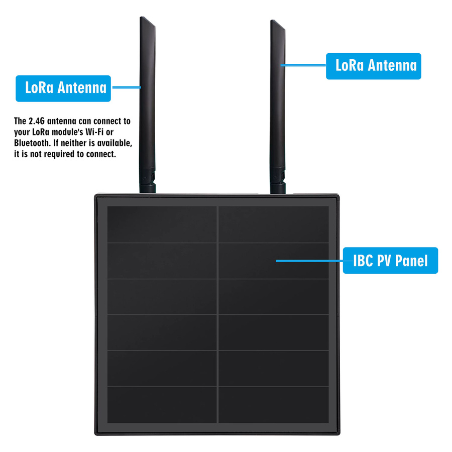 LILYGO 8W Solarpanel mit Akku für den Außenbereich in Schwarz, wasserdicht, kompatibel mit Heltec V3 V4 LoRaWAN Meshtastic RAK4630 und ESP32 - Bild 6