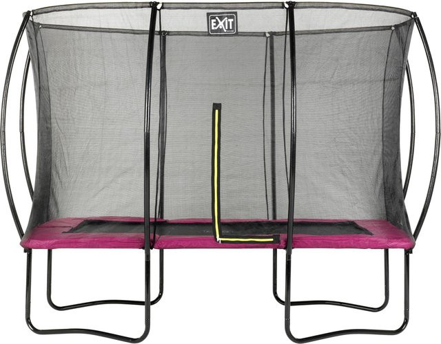 EXIT Silhouette Rechteckiges Trampolin mit Sicherheitsnetz in Rosa, B/T: 366 x 244 cm, max. Belastung 120 kg - Bild 1