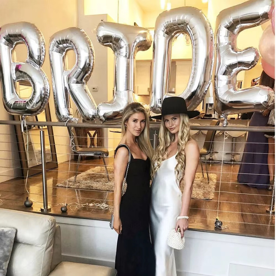 LQZZY Braut Buchstaben Folienballons 32 Zoll in Roségold und Silber für Hochzeit, Brautparty und Junggesellenabschied - Bild 3