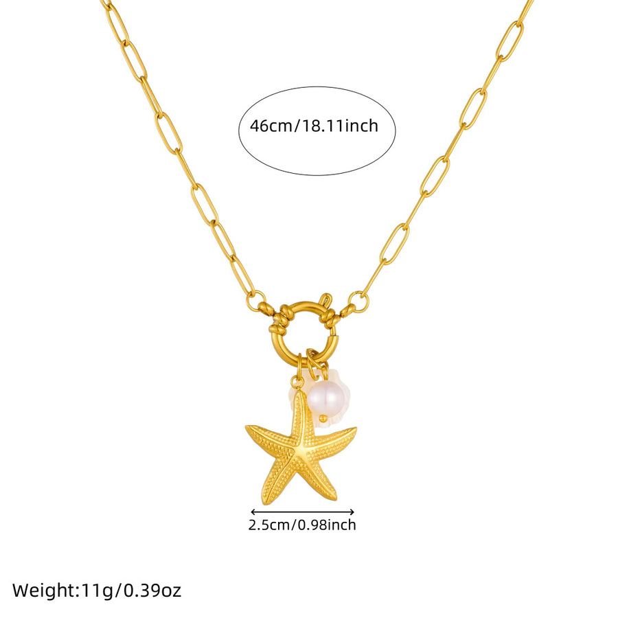 DIEYURO Halskette Edelstahl, Perle, Gold, Damen - Bild 2