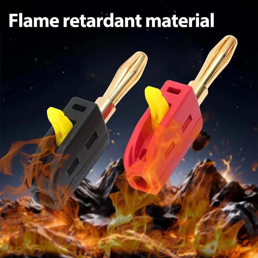 Vergoldete 32A 4mm Bananenstecker zum schnellen Anschließen für Lautsprecher und Verstärker, Kupfer, Gold und Rot - Bild 6