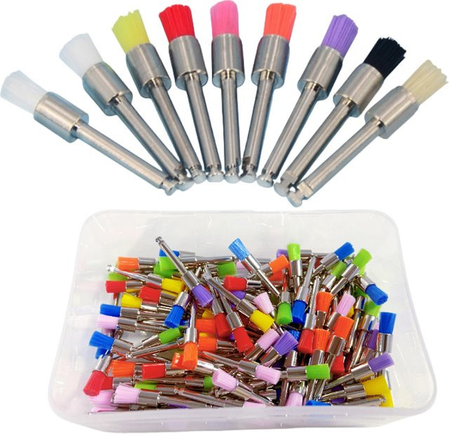 DENTWORLD Dental-Prophy-Bürsten, Nylon, 100 Stück, Einweg-Latch-Typ - Bild 1