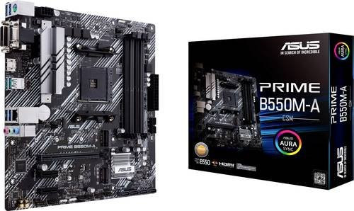 Asus PRIME B550M-A/CSM Mainboard Sockel AM4 Micro-ATX DDR4 mit Wi-Fi und Ethernet/LAN in Schwarz/Silber - Bild 1