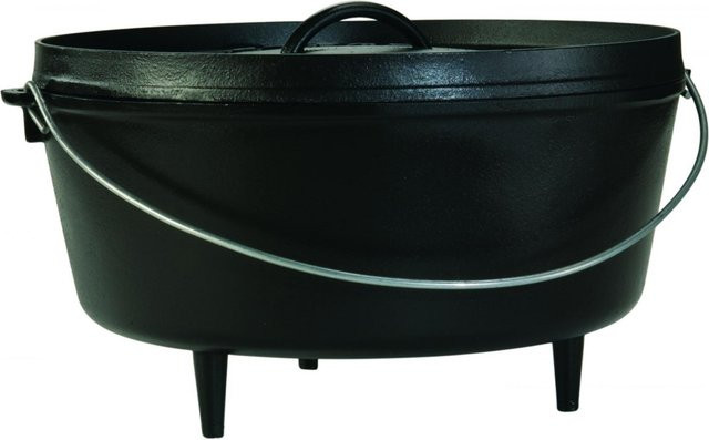 Lodge Logic Dutch Oven CAMP aus Gusseisen mit Deckel, Schwarz, 95 Liter - Bild 1