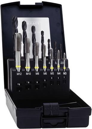 Exact 05118 Maschinengewindebohrer-Set 14teilig metrisch M1-M12 HSS-E Cobalt Silber - Bild 1