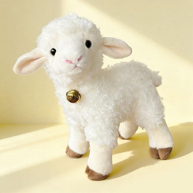 Glockenlamm Kuscheltier Plüschtier, weiß, 32cm, ab 14 Jahre - Bild 1