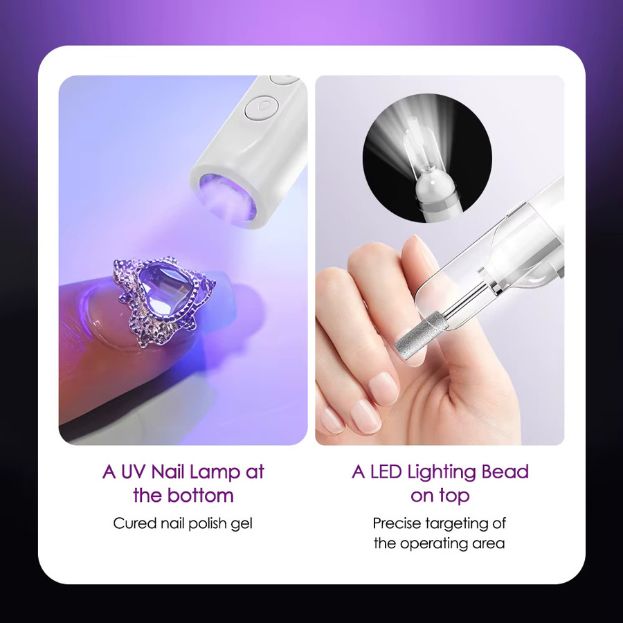 AFDEAL Elektrische Nagelbohrmaschine mit UV-Lampe, Maniküre-Set - Bild 3