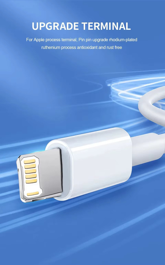 20 W USB-C auf Lightning Schnellladekabel für Apple iPhone und iPad in Weiß mit Datensynchronisierung - Bild 4