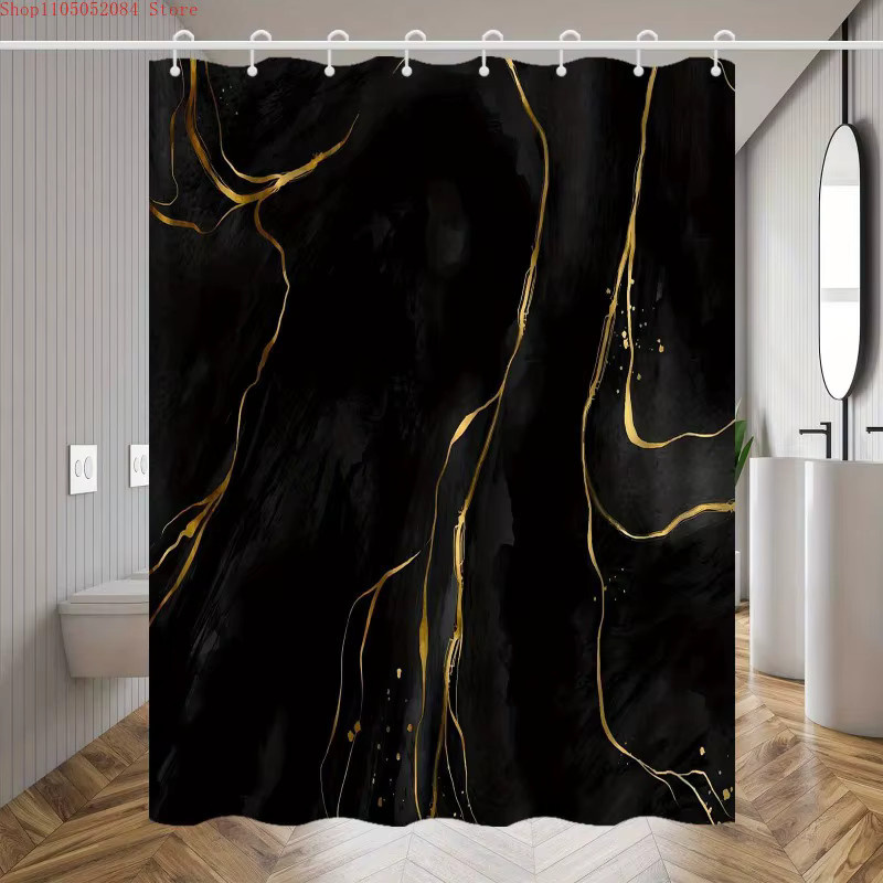 Wasserdichter und schimmelresistenter Duschvorhang von Potdemiel mit nautischem Design und Haken, B/H: 180 x 90 cm - Bild 3