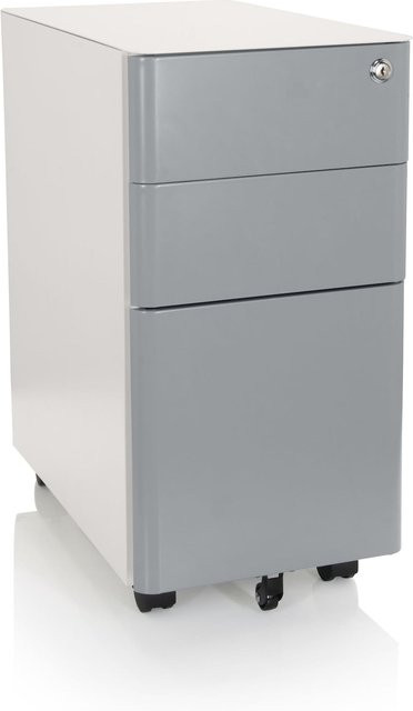 hjh OFFICE Rollcontainer COLOR I aus Stahl in Grau mit Rollen - Bild 1