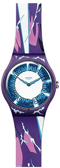 Swatch Armbanduhr, Quarz, Kunststoffgehäuse, 47 mm, Silikonarmband, Blau - Bild 1