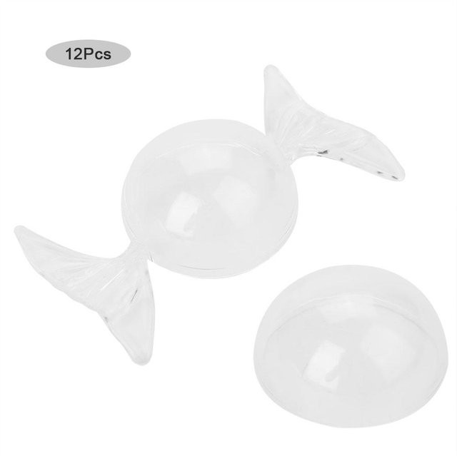 12 Stück transparente Plastikboxen in Bonbonform von DIYelecs für Hochzeitsgeschenke, Weiß - Bild 1