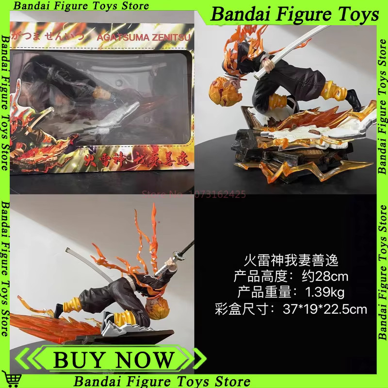 Bandai Dämon Slayer Agatsuma Zenitsu Honoikazuchi Serie, Action Figur, Leuchtende Statue, 28cm - Bild 3