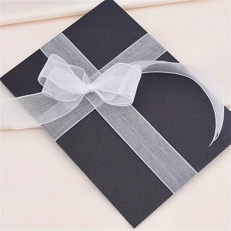 2 Stück weiße transparente Seidenbänder aus Kunststoff für Hochzeiten und Dekoration, Breite: 3,81 cm, Länge: 107,9 cm - Bild 2