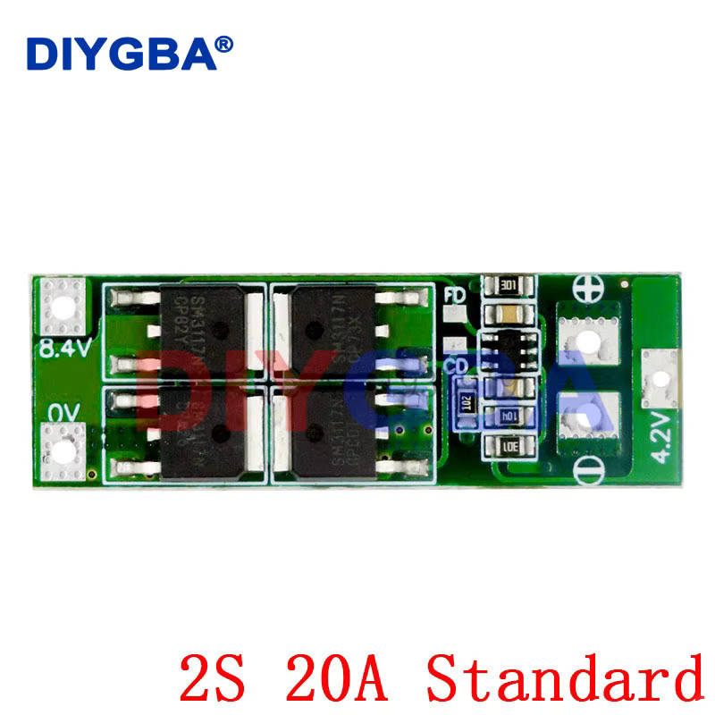 DNIGEF 10er Set Lithium-Ionen-Batterie-Schutzplatine BMS mit 2S 20A für 18650 Akkus, 7,4 V bis 8,4 V, Farbe: Grün - Bild 2