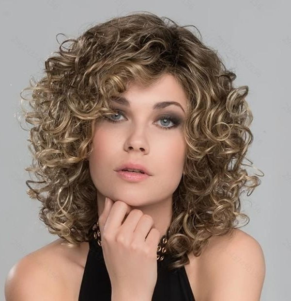 Beauty Every Day Damen Perücke, kurze lockige Haare, black, Gold Farbverlauf - Bild 1