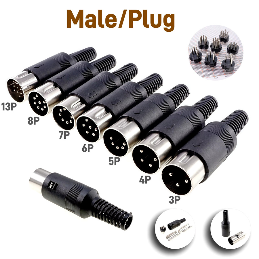 RTLECS DIN Stecker und Buchsen Set mit Kunststoffgriff in Schwarz für Tastaturkabel und PS2 DIY Projekte - Bild 2