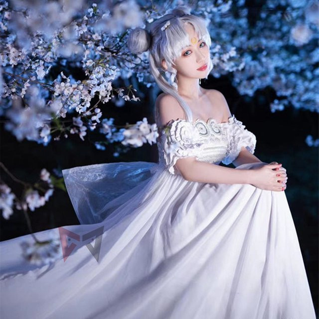 ManManGuGu Prinzessin Cosplay-Kostüm, weißes Mondkleid, Set - Bild 1