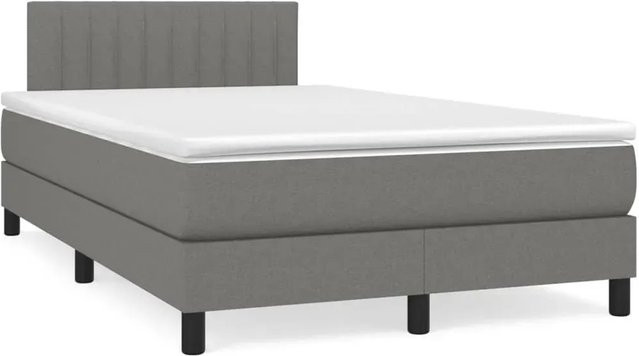 vidaXL Boxspringbett mit Matratze Hybrid-Design in Dunkelgrau, B/T: 120 x 200 cm - Bild 1