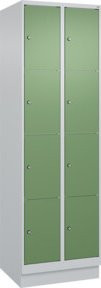 C+P Schließfachschrank Classic PLUS mit Sockel und 2 Abteilen, Farbe Grau und Resedagrün, B/T/H: 195 x 60 x 50 cm - Bild 1