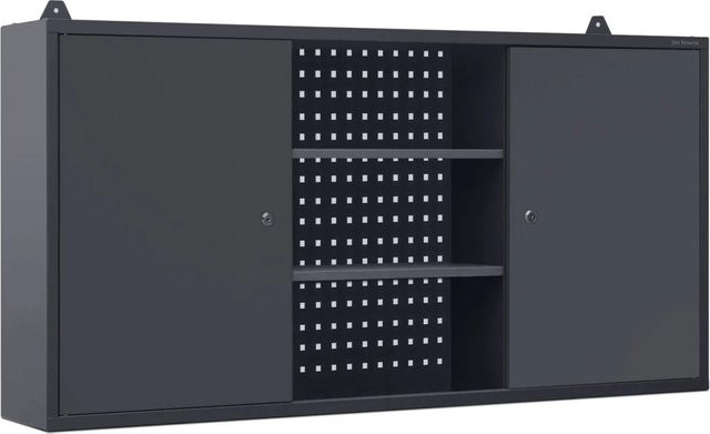Jan Nowak Hängender Werkstattschrank aus Stahl in Anthrazit, B/H/T: 120 x 60 x 20 cm - Bild 1