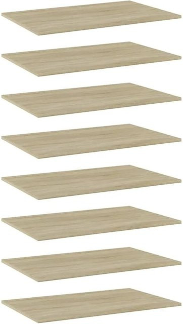 vidaXL Bücherregal Bretter 8 Stück Sonoma-Eiche, Breite: 80 cm, Tiefe: 50 cm, Höhe: 1,5 cm - Bild 1