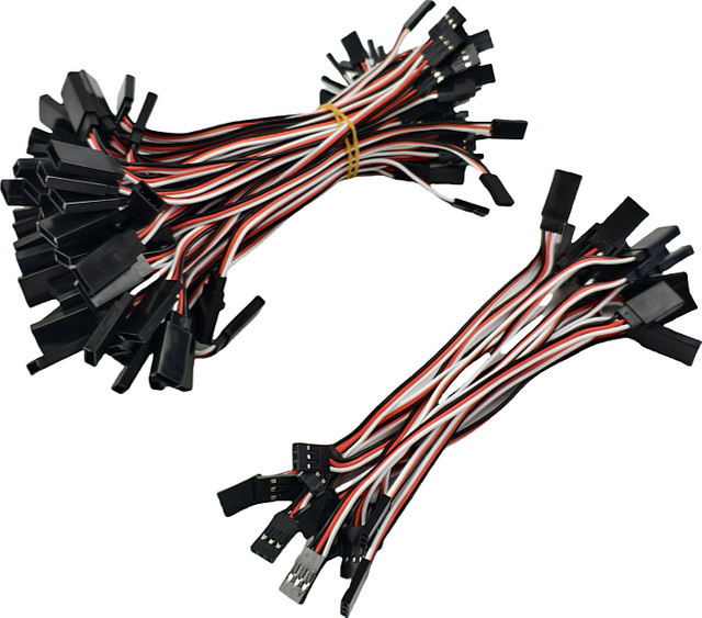 ZHOUCHEN RC-Servo-Verlängerungskabel Set für Futaba Fernbedienung, 10 Stück in verschiedenen Längen: 100 mm, 150 mm, 200 mm, 300 mm, 500 mm, 600 mm, 1000 mm - Bild 1