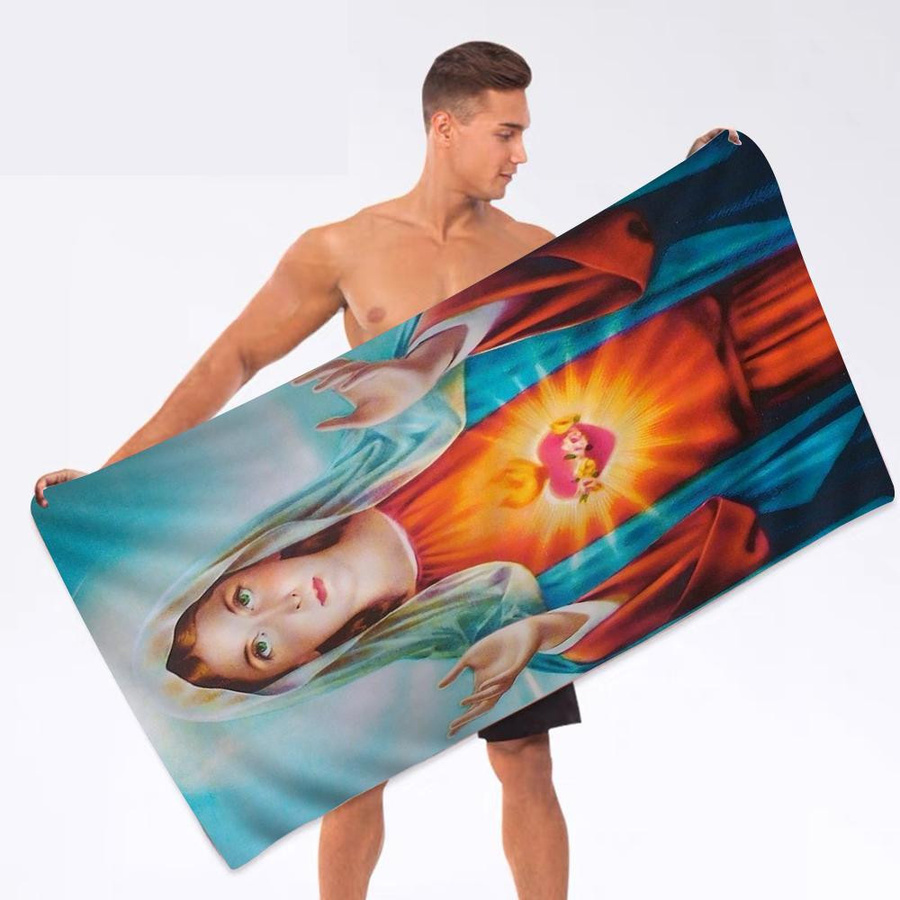 Ka Chen Muda Christliches Mikrofaser Strandtuch Jungfrau Maria, Breite: 30 cm, Höhe: 60 cm - Bild 3