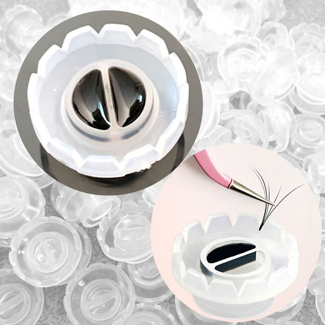 Mollie Lipper Wimpern Kleber Fan Tasse Ringe Halter Container, 100 Stück - Bild 1
