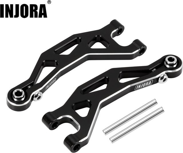INJORA Aluminium Vordere und Hintere Obere und Untere Aufhängungsarme, Metall, Schwarz - Bild 1