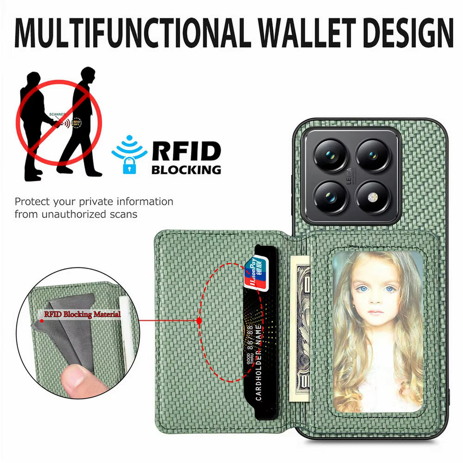 BetopNice RFID Magnetkarten-Lederhülle für Xiaomi 14T 15T 13T 12T 11T 5G in Grün - Bild 2