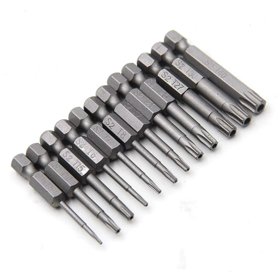 Mr Drill 12er Set Schraubendreher Bits aus S2 Stahl mit sechseckigem Griff, Länge: 50 mm - Bild 2