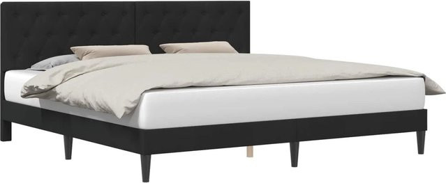 vidaXL Bettrahmen mit Kopfteil aus Samt in Schwarz, B/T/H: 180 x 200 x 184 cm - Bild 1