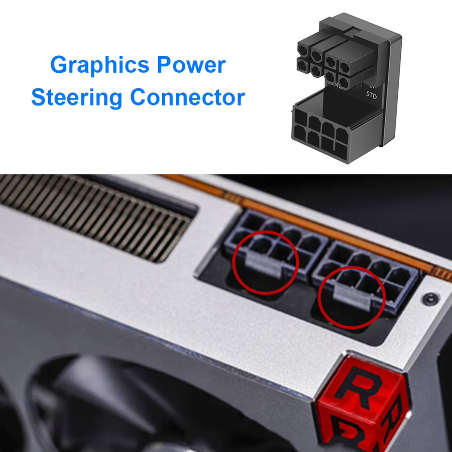 ALLOYSEED PCIe 6/8-Pin VGA Buchse abgewinkelt in Schwarz für Desktop-Grafikkarten und GPUs - Bild 5