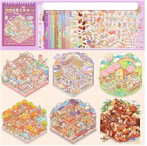 Wonder Hobby Miniaturhausszene Traumhütte 3D Szenenaufkleber Set - Bild 1