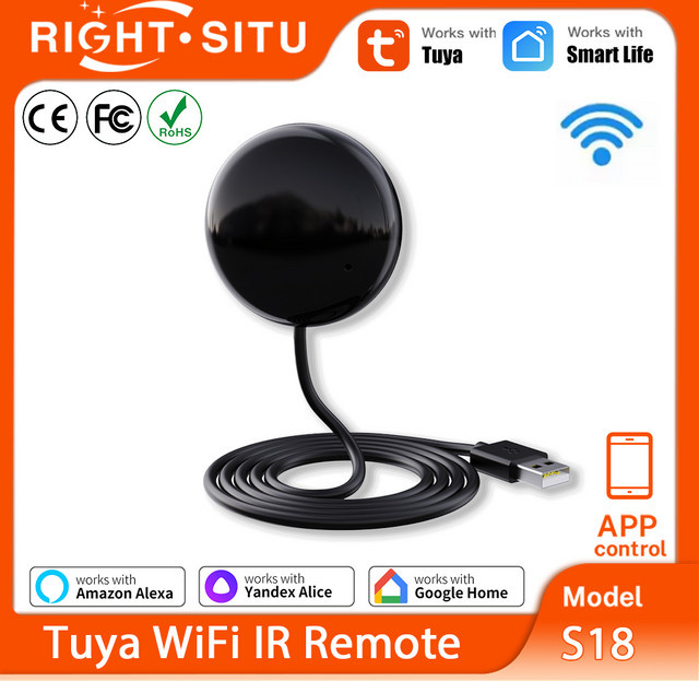 Tuya WiFi IR Universal Fernbedienung für Smart Home Automation in Schwarz, kompatibel mit Alexa und Google Home via Smart Life - Bild 1
