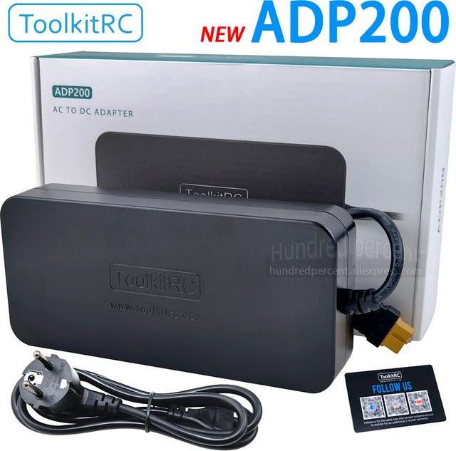 ToolkitRC ADP200 V2 Netzteil 200W in Schwarz mit XT60 Ausgang für Ladegeräte M6D M8P M7 M9 - Bild 1
