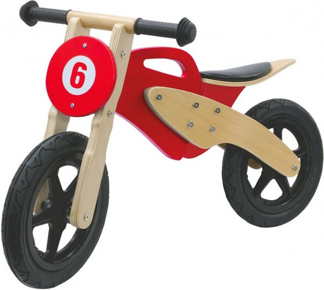 Jamara Moto Laufrad aus Birkenholz in Rot mit höhenverstellbarer Sitzhöhe - Bild 1