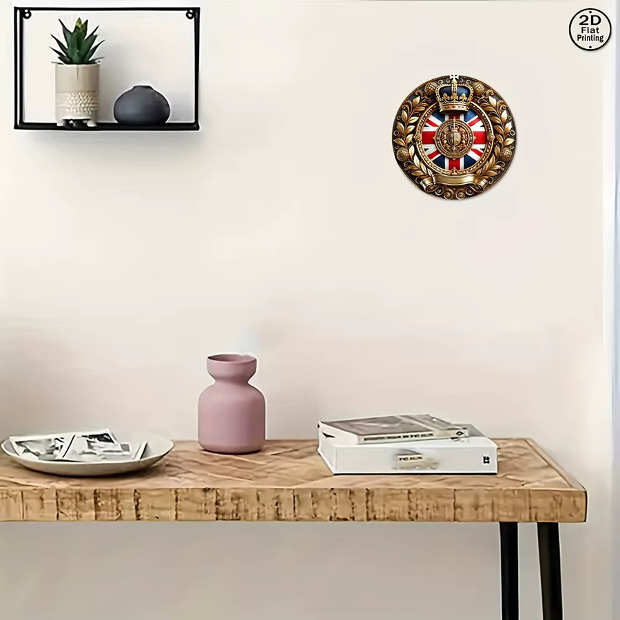 Potdemiel Aluminiumschild Union Jack Pride Vintage Design, Durchmesser: 20,32 cm, Mehrfarbig - Bild 6