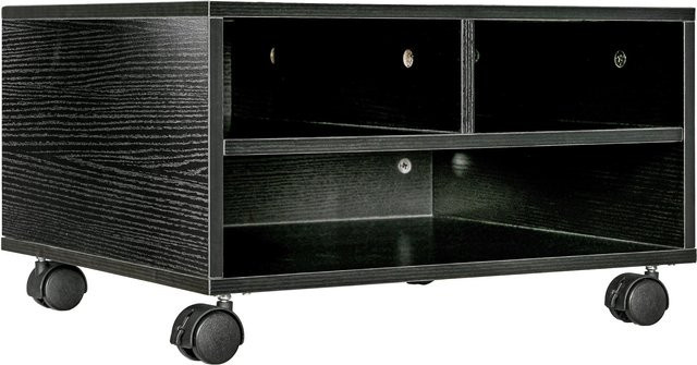 HOMCOM Druckerwagen aus Holz mit 2 Regalen und Rollen, Schwarz, B: 47 cm, T: 40 cm, H: 22,5 cm - Bild 1