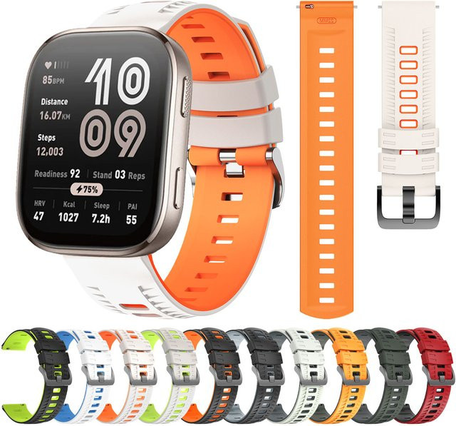 Amazfit Uhrenarmband, Silikon, 22mm, Schwarz - Bild 1