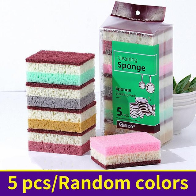 Chihachi Schwammreinigungstuch aus Mikrofaser, 5er-Pack, Grün - Bild 1