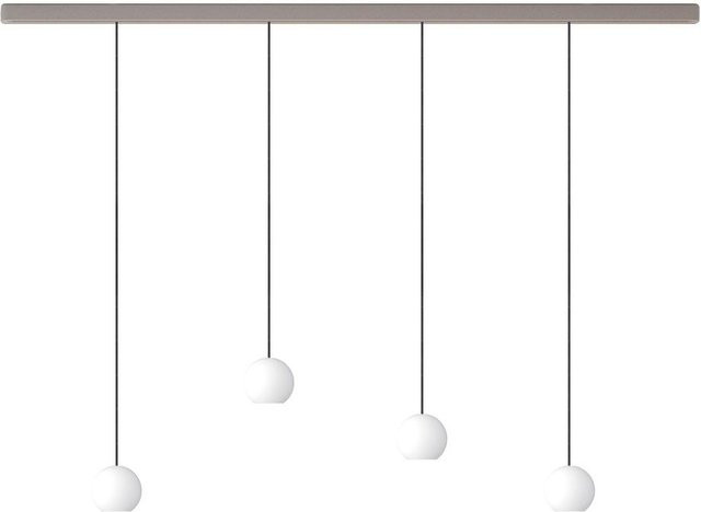 KOMOT KOS Quattro S LED-Pendelleuchte Schiene 200 cm in Nickel matt und Schwarz mit mundgeblasenem Opalglas und Tunable White (2200K - 4200K) - Bild 1