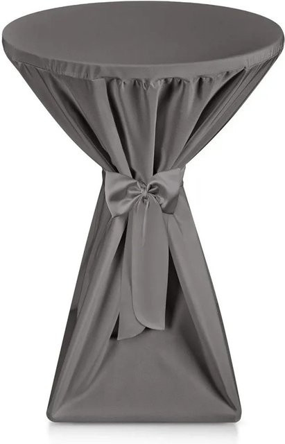 Beautissu Premium Stehtischhusse in Anthrazit mit Durchmesser 80 cm - Bild 1