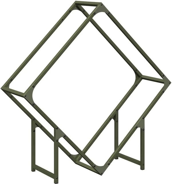 vidaXL Brennholzregal aus kaltgewalztem Stahl in Olivgrün, B/T/H: 80 x 25 x 80 cm - Bild 1